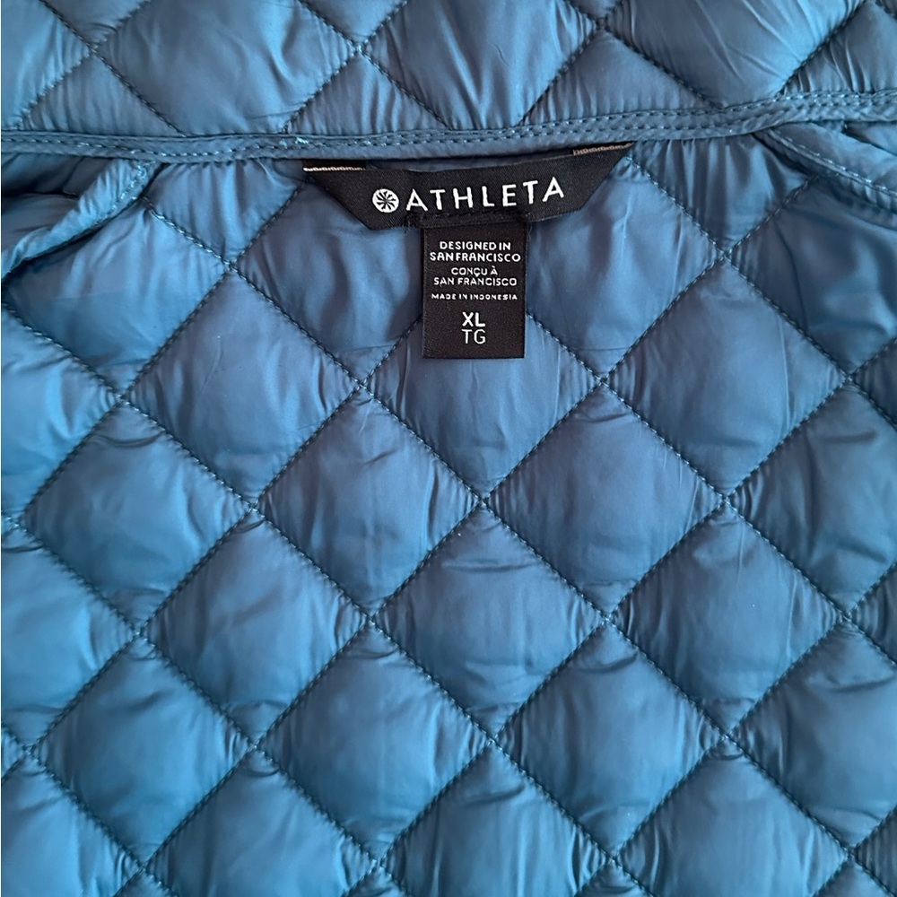 Athleta Teal Whisper Featherless Quilted Jacket XL - Like new - Picture 4 of 10